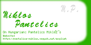 miklos pantelics business card